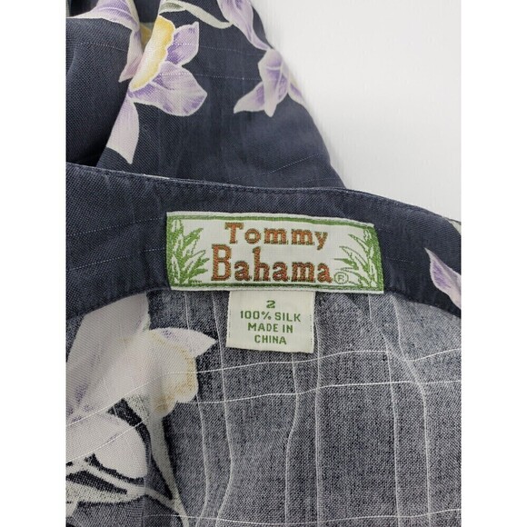 VINTAGE TOMMY BAHAMA BLACK FLORAL TANK DRESS 100% SILK WOMEN SIZE 2 TROPICAL - Picture 10 of 14